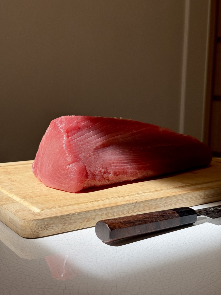 Filet de thon, découpe